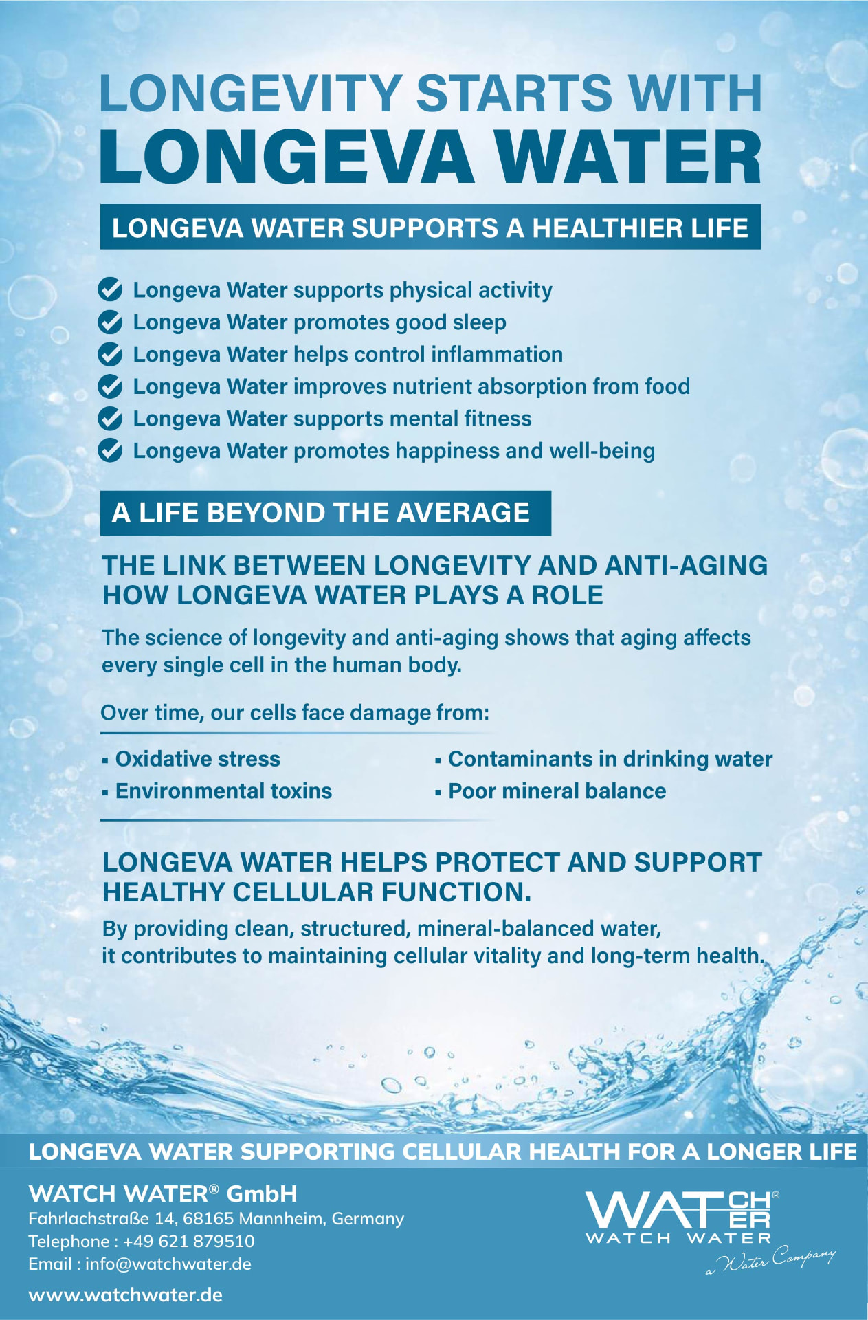 Longevity Starts With LonGeVa Water
