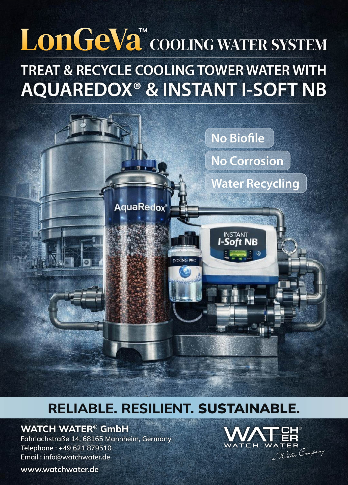 LonGeVa Cooling Water System with AquaRedox